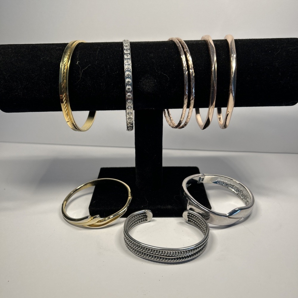 80s bracelet lot 9 Gold Rose Silver Tone